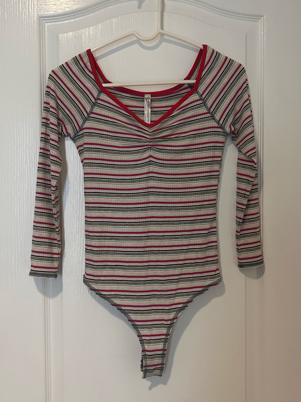 Free People Striped Long-Sleeve Bodysuit